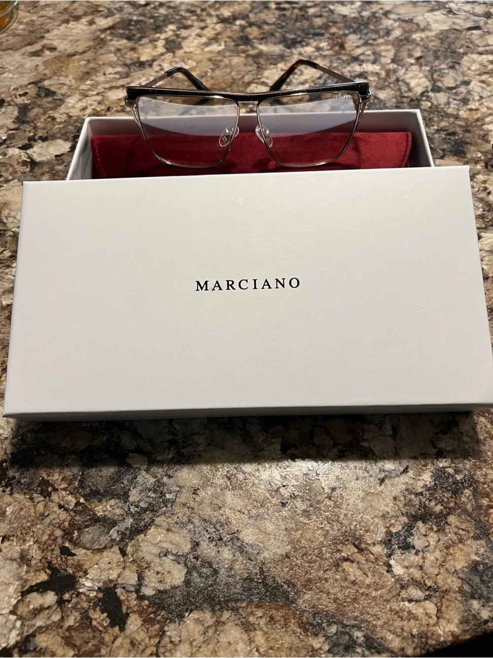 Marciano Gold and Tortoiseshell Square Sunglasses